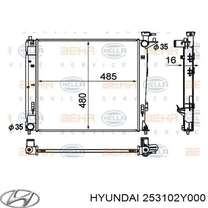 253102Y000 Hyundai/Kia radiador de esfriamento de motor