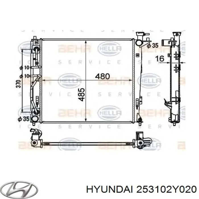 253102Y020 Hyundai/Kia Радиатор основной
