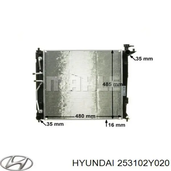 Радиатор охлаждения двигателя Hyundai/Kia 253102Y020 цена, от 122.35 USD