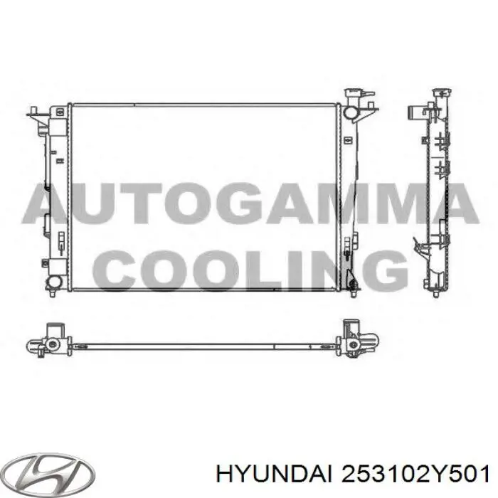 Радиатор охлаждения двигателя HYUNDAI 253102Y501