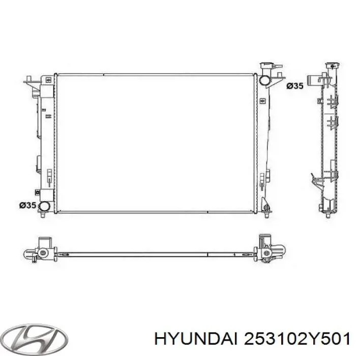 Купить 253102Y501 Hyundai/Kia Радиатор водяной