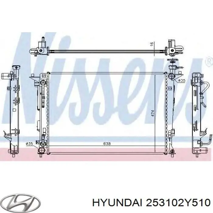 Купить 253102Y510 Hyundai/Kia Радиатор водяной