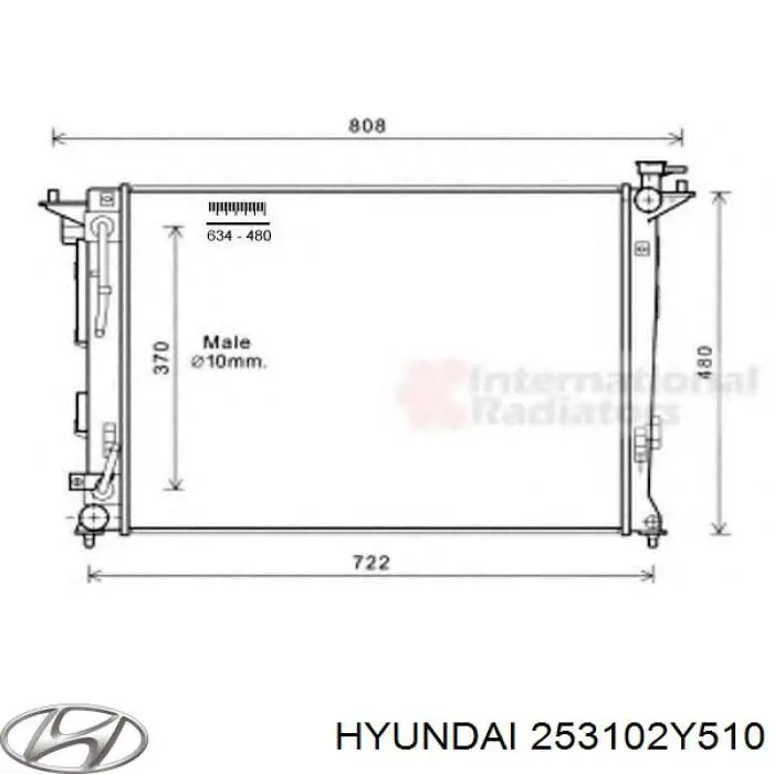 Радиатор охлаждения двигателя Hyundai/Kia 253102Y510 цена, от 110.82 USD