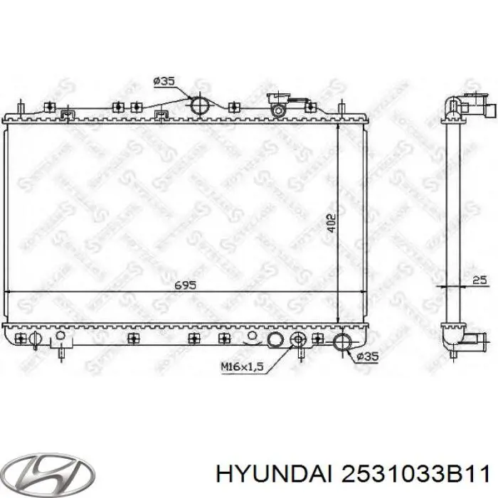 Радиатор 2531033B11 Hyundai/Kia