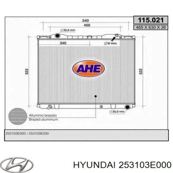 253103E000 Hyundai/Kia radiador de esfriamento de motor