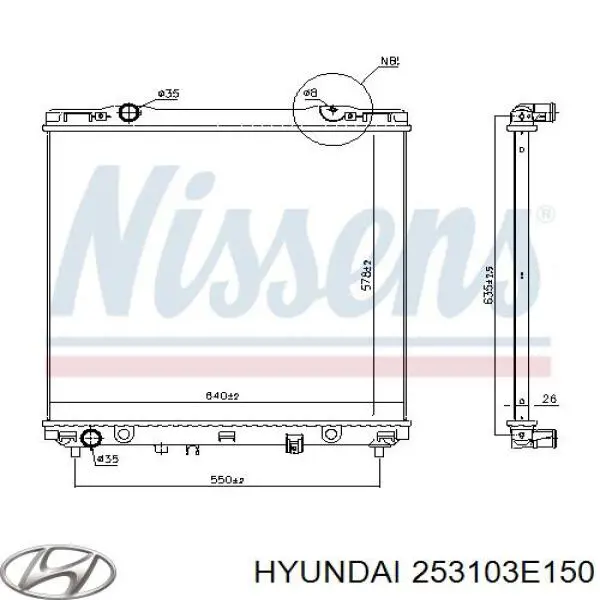 Радиатор 253103E150 Hyundai/Kia