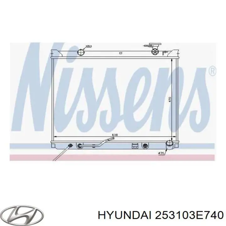 Радиатор охлаждения двигателя Hyundai/Kia 253103E740 цена, от 103.11 USD