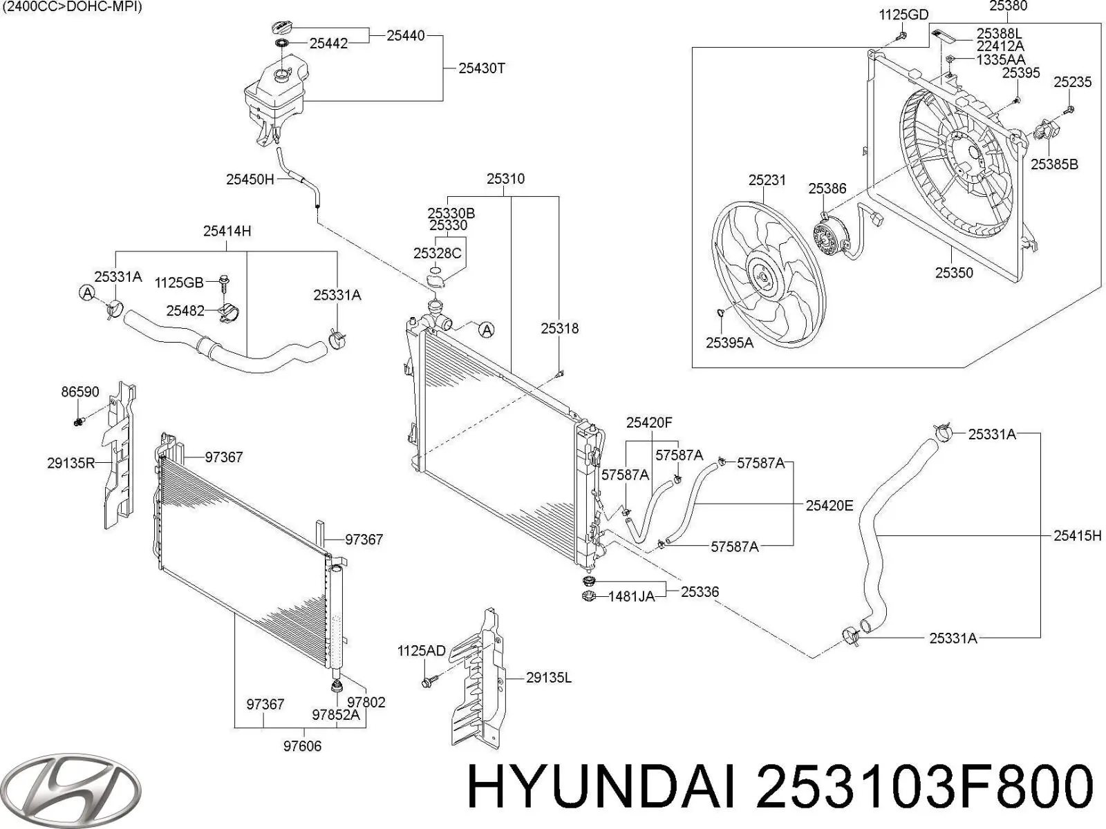 Радиатор охлаждения двигателя Hyundai/Kia 253103F800 цена, от 607.33 USD