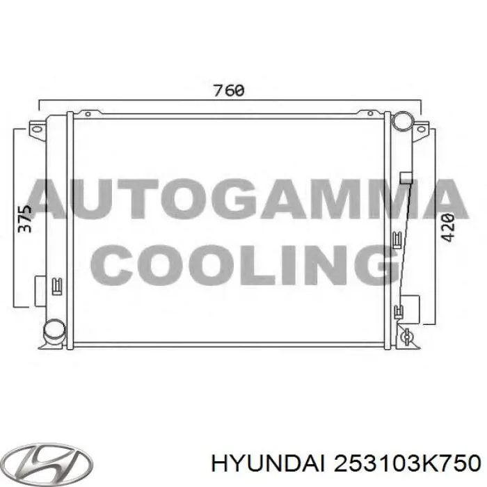 Радиатор охлаждения двигателя Hyundai/Kia 253103K750 цена, от 67.80 USD