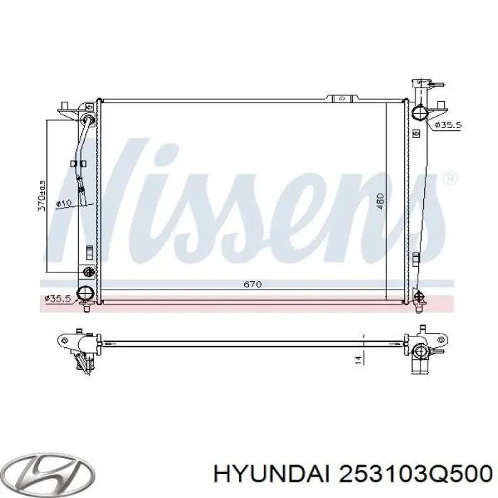 Купить 253103Q500 Hyundai/Kia Радиатор водяной