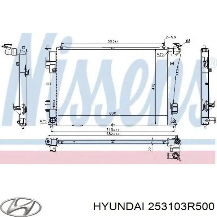 Радиатор 253103R500 China