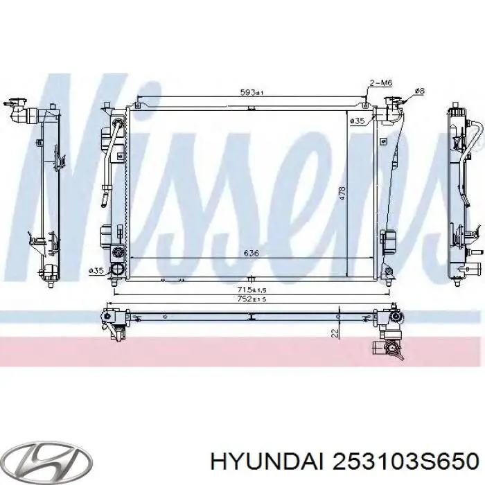 253103S650 Hyundai/Kia радиатор