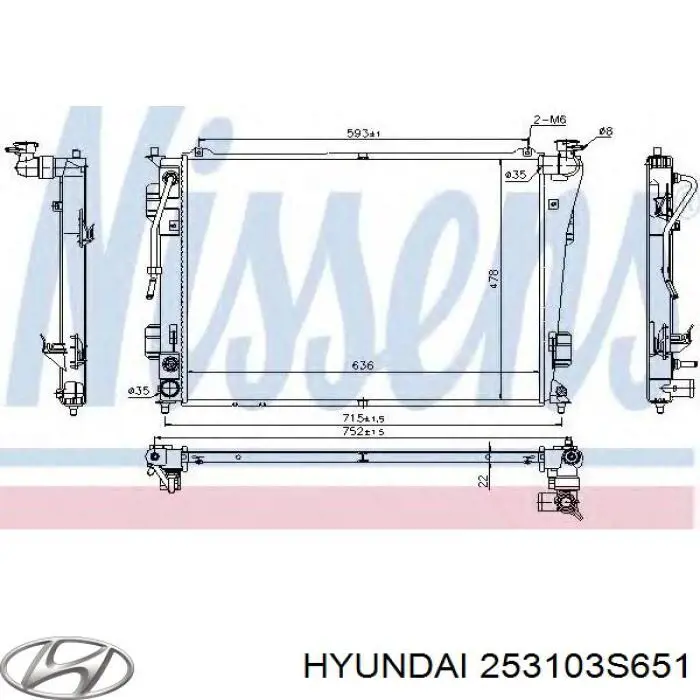 Радиатор 253103S651 Hyundai/Kia