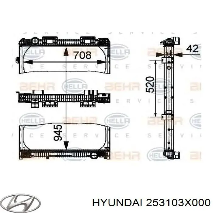 Радиатор 253103X000 Hyundai/Kia