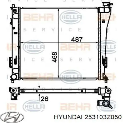 Радиатор охлаждения двигателя Hyundai/Kia 253103Z050 цена, от 136.99 USD