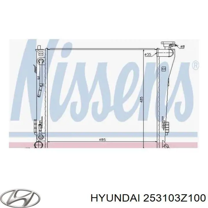 Радиатор охлаждения двигателя Hyundai/Kia 253103Z100 цена, от 157.40 USD