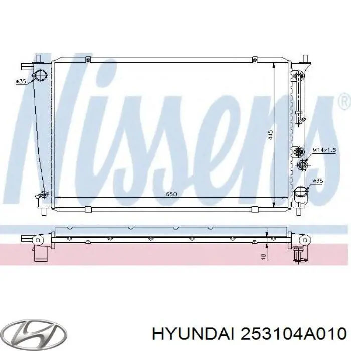Радиатор охлаждения двигателя Hyundai/Kia 253104A010 цена, от 84.68 USD