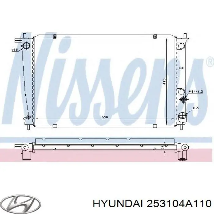 Радиатор охлаждения двигателя Hyundai/Kia 253104A110 цена, от 77.97 USD