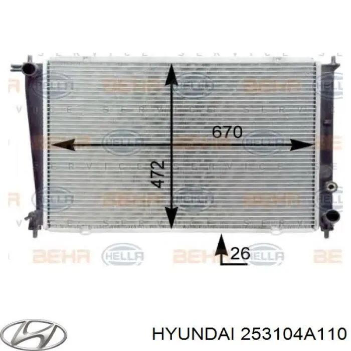 Купить 253104A110 Hyundai/Kia Радиатор водяной
