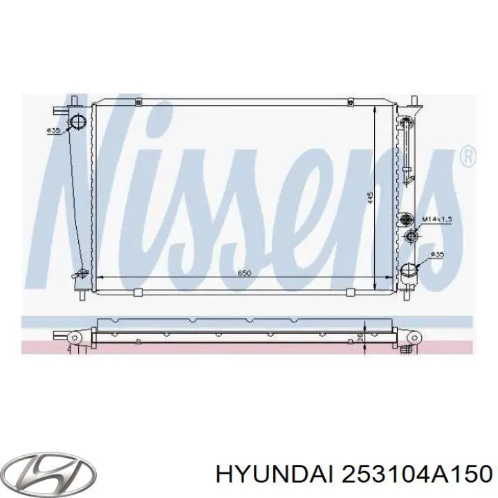 253104A150 Hyundai/Kia Радиатор основной