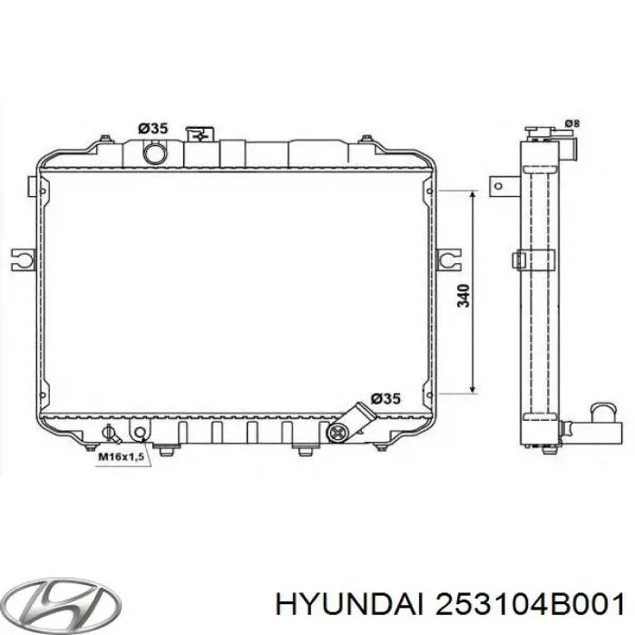 Радиатор 253104B001 Hyundai/Kia