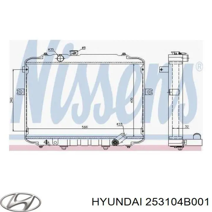 Купить 253104B001 Hyundai/Kia Радиатор водяной