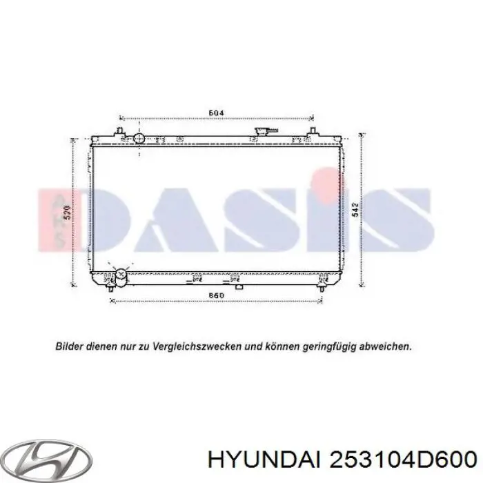 Радиатор 253104D600 Hyundai/Kia