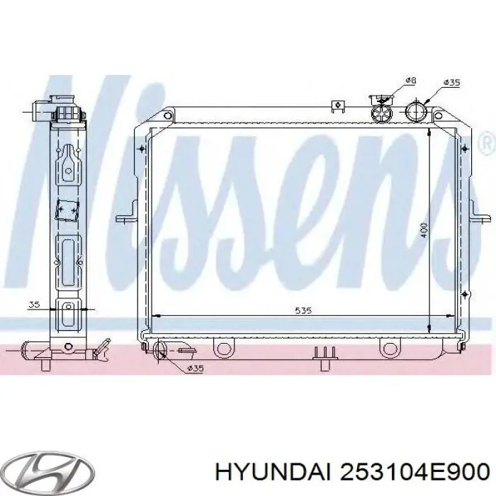 Радиатор охлаждения двигателя Hyundai/Kia 253104E900 цена, от 108.92 USD