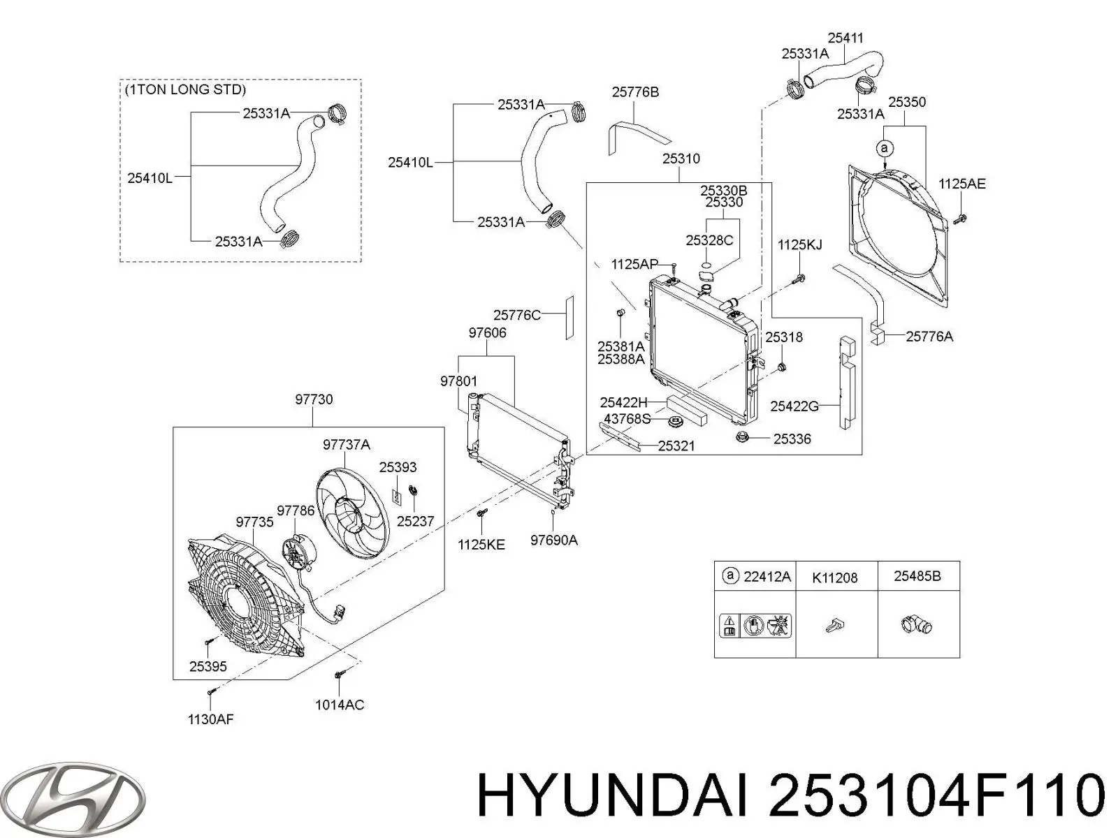 Радиатор охлаждения двигателя Hyundai/Kia 253104F110 цена, от 37.93 USD