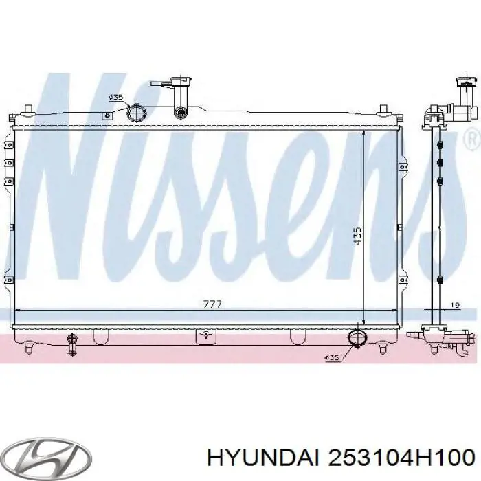 Радиатор охлаждения двигателя Hyundai/Kia 253104H100 цена, от 135.28 USD