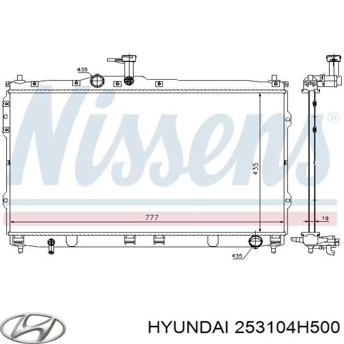 253104H500 Hyundai/Kia Радиатор основной