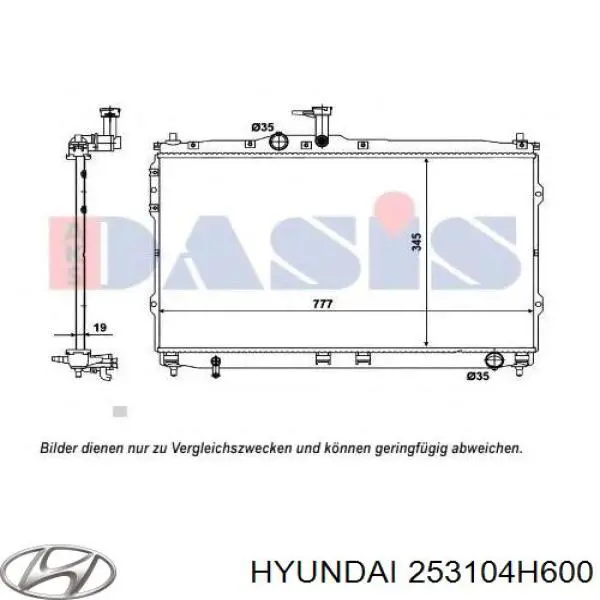 253104H600 Hyundai/Kia radiador de esfriamento de motor