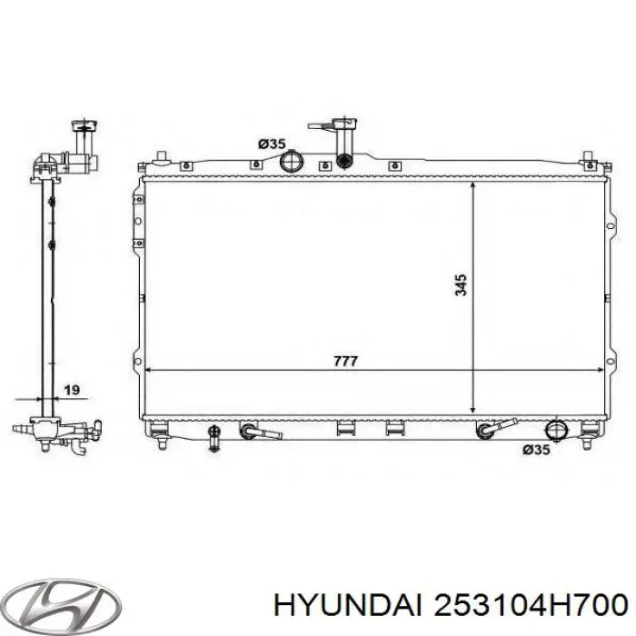 253104H700 Hyundai/Kia Радиатор основной