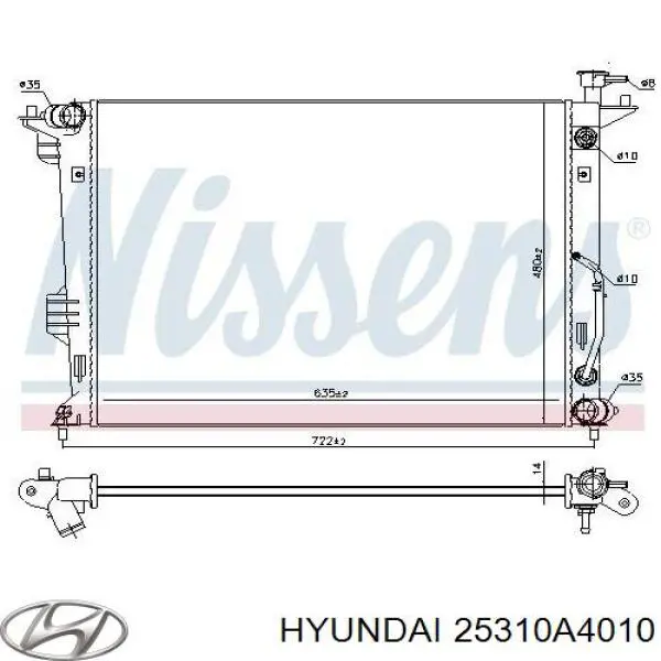 Радиатор охлаждения двигателя Hyundai/Kia 25310A4010 цена, от 73.26 USD