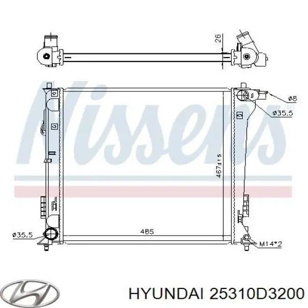 25310D3200 Hyundai/Kia Радиатор основной