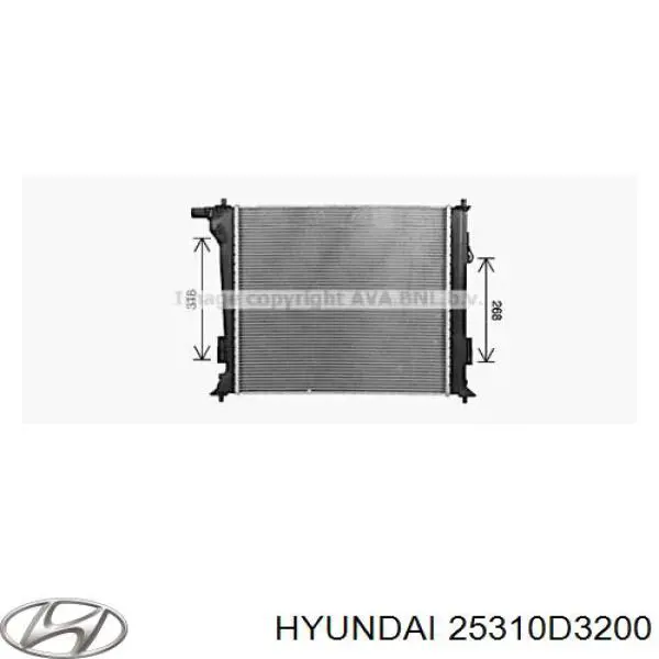 Радиатор 25310D3200 Hyundai/Kia