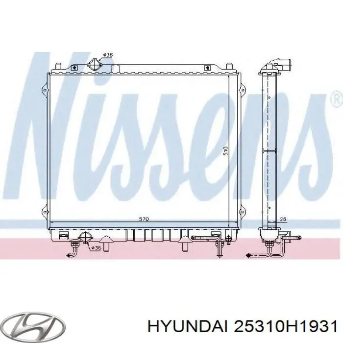 Радиатор 25310H1931 Hyundai/Kia