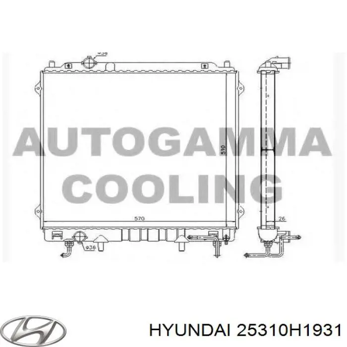 Радиатор охлаждения двигателя Hyundai/Kia 25310H1931 цена, от 167.40 USD
