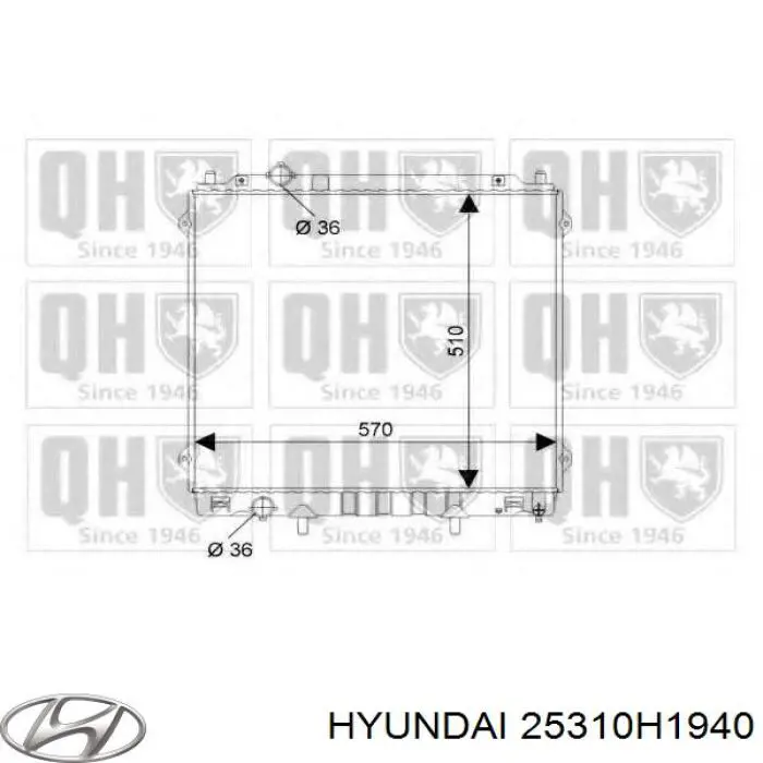Радиатор охлаждения двигателя Hyundai/Kia 25310H1940 цена, от 132.77 USD