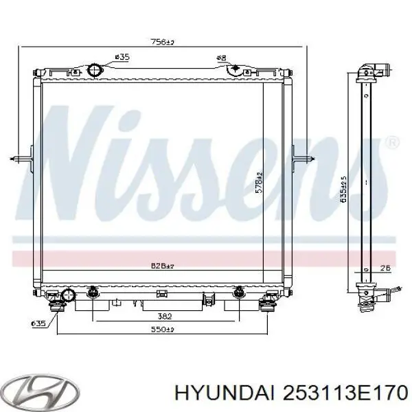Радиатор охлаждения двигателя Hyundai/Kia 253113E170 цена, от 116.87 USD