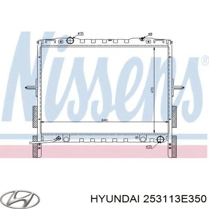 Радиатор охлаждения двигателя Hyundai/Kia 253113E350 цена, от 126.47 USD