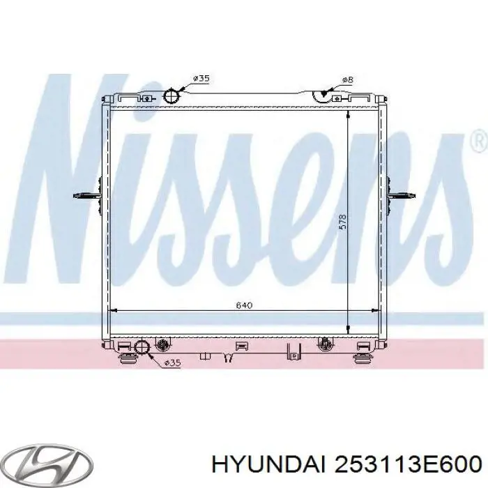 Радиатор охлаждения Hyundai/Kia 253113E600