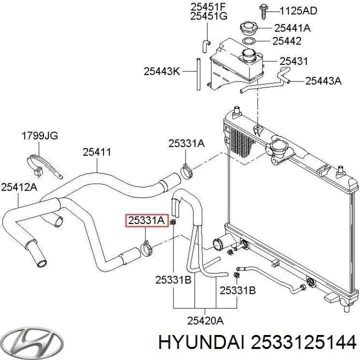Хомут стяжной металлический, универсальный Hyundai/Kia 2533125144 цена, от 2.23 USD