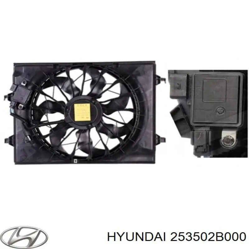 253502B000 Hyundai/Kia difusor do radiador de esfriamento