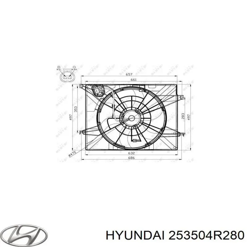 253504R280 Hyundai/Kia difusor do radiador de esfriamento