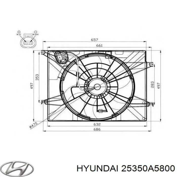 Difusor do radiador de esfriamento para Hyundai I30 (GDH)