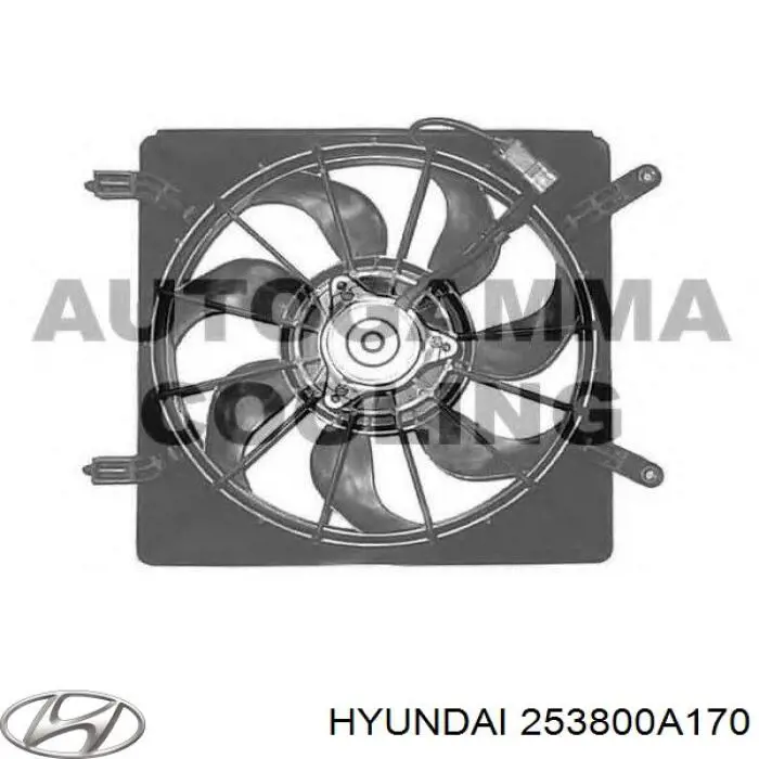 Электровентилятор охлаждения в сборе (мотор+крыльчатка) на Hyundai Sonata NF
