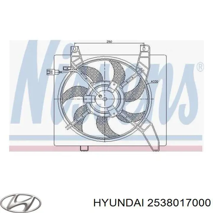 Диффузор радиатора охлаждения, в сборе с мотором и крыльчаткой на Hyundai Matrix FC