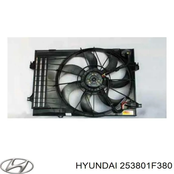 253801F380 Hyundai/Kia диффузор радиатора охлаждения, в сборе с мотором и крыльчаткой