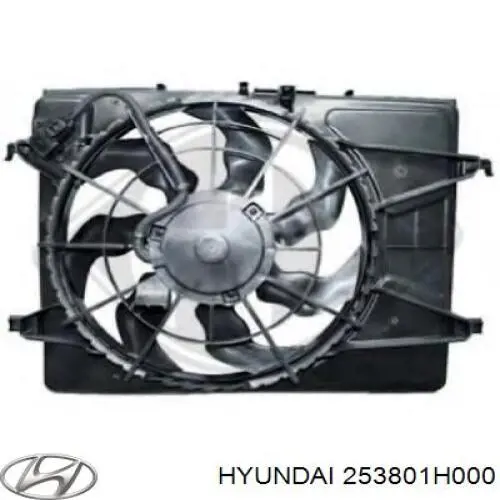 Купить 253802R050 Hyundai/Kia Диффузор радиатора кондиционера, в сборе с крыльчаткой и мотором